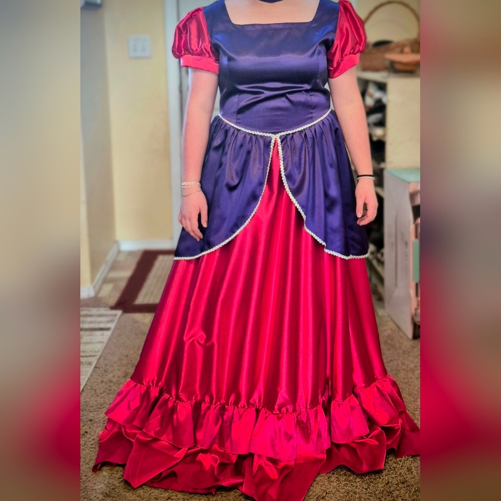 Ugly Step Sister Gown. Purple and Red Women's Costume